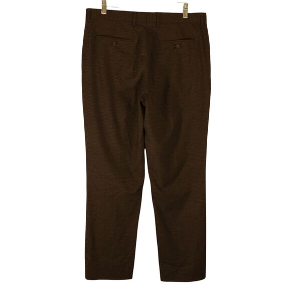 Banana Republic pants mens 33x30 gray wind slim fit flat front dress khaki check - Picture 2 of 9